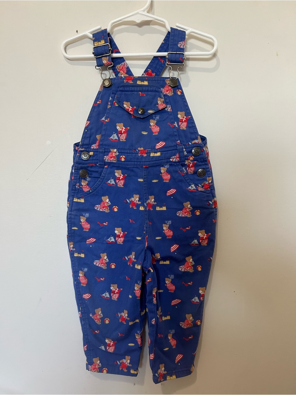 Vintage Jacadi Bear Print Overalls